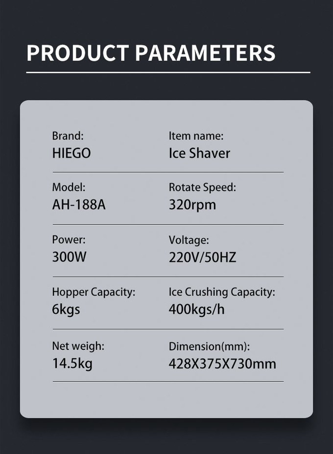 320rpm বাণিজ্যিক ব্লক আইস শেভার সম্পূর্ণ স্বয়ংক্রিয় 680kgs/H শেভড আইস মেকার মেশিন 9
